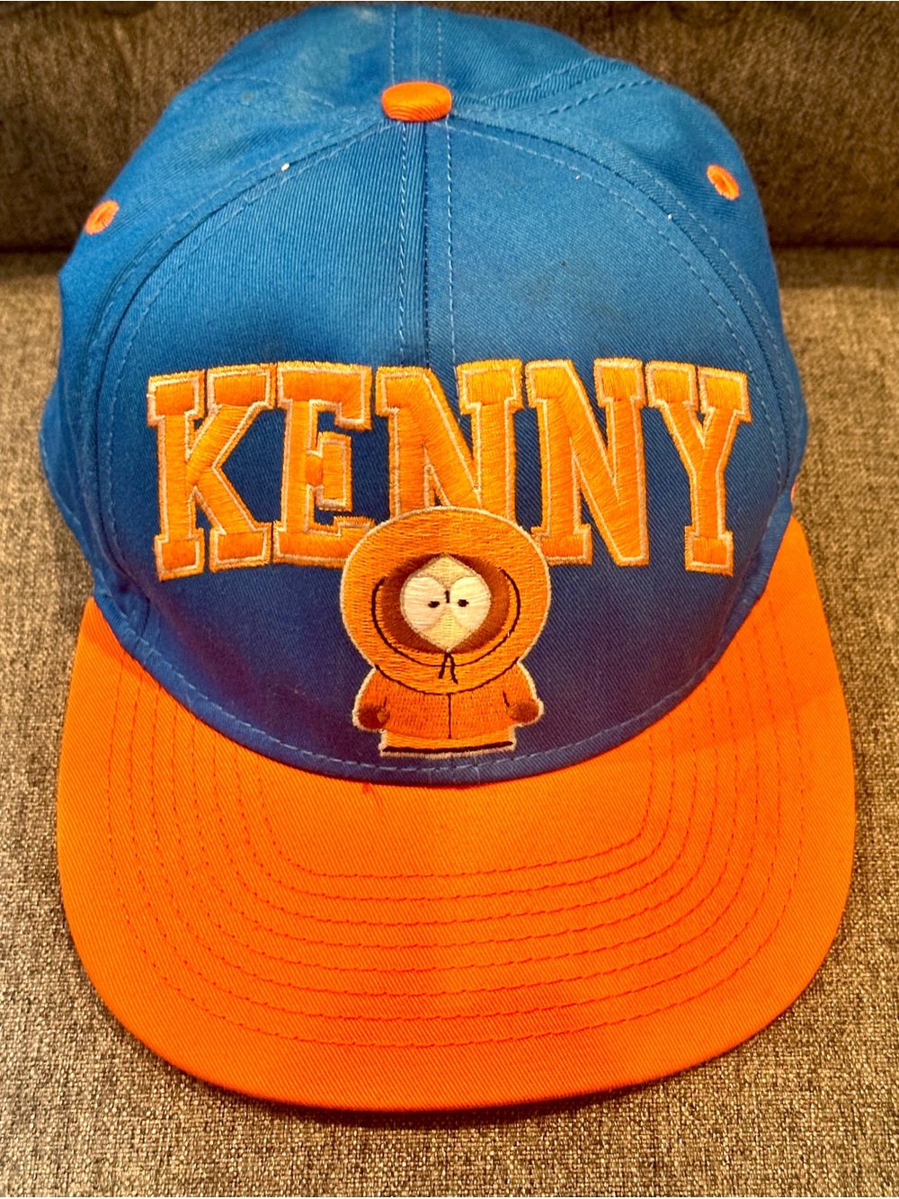 Kenny South Park Hat Snapback Blue Orange 100% Cotton Clean Vintage 2012 Cap EUC